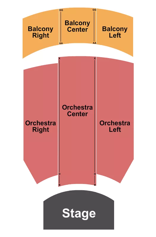 PARAMOUNT THEATRE MIDDLETOWN ENDSTAGE RESERVED Seating Map Seating Chart