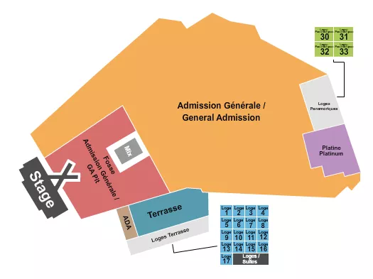 PARC JEAN DRAPEAU LUKE COMBS Seating Map Seating Chart