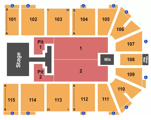 PHIL WICKHAM Seating Map Seating Chart