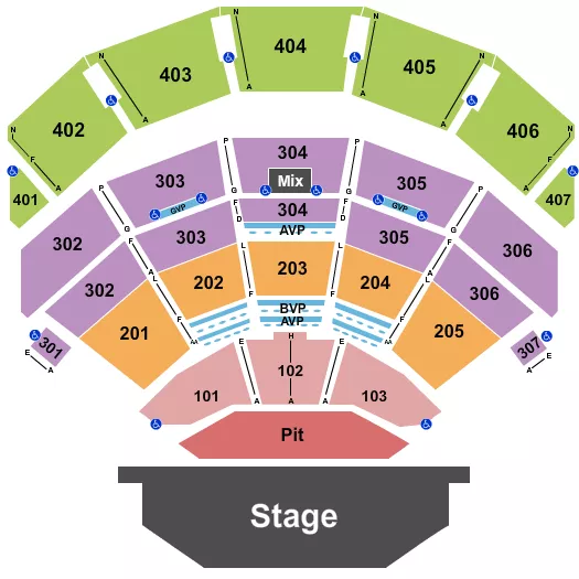 ENDSTAGE PIT Seating Map Seating Chart