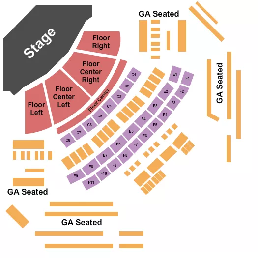ENDSTAGE FLR RSVD Seating Map Seating Chart