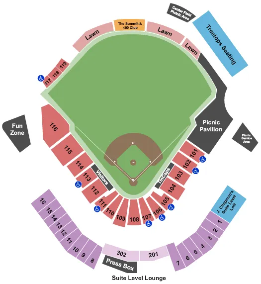 BASEBALL Seating Map Seating Chart