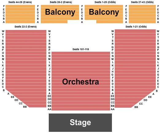 ENDSTAGE 2 Seating Map Seating Chart