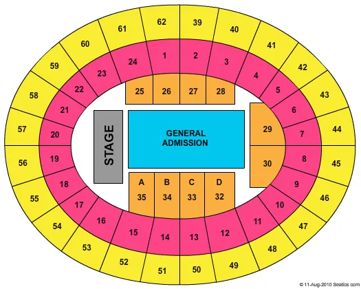 END STAGE FULL Seating Map Seating Chart