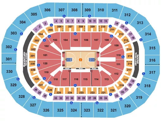 BASKETBALL NCAA TOURNAMENT Seating Map Seating Chart
