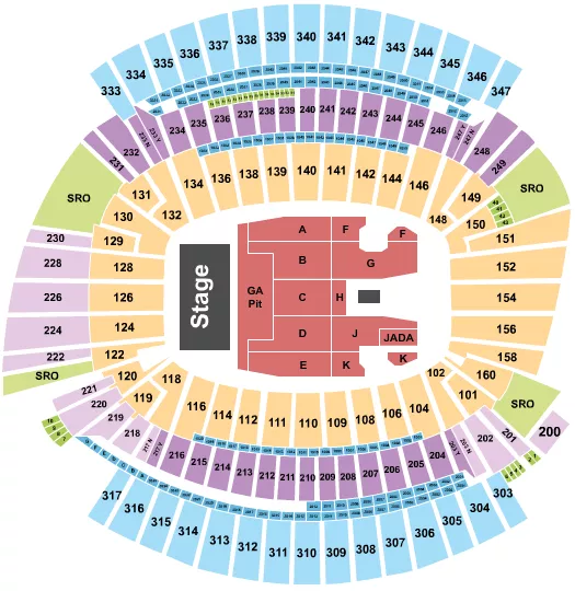 CHRIS STAPLETON Seating Map Seating Chart