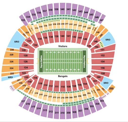 FOOTBALL W SUITE STRIPES Seating Map Seating Chart