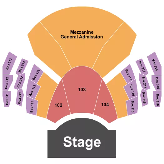 ENDSTAGE GA MEZZ Seating Map Seating Chart