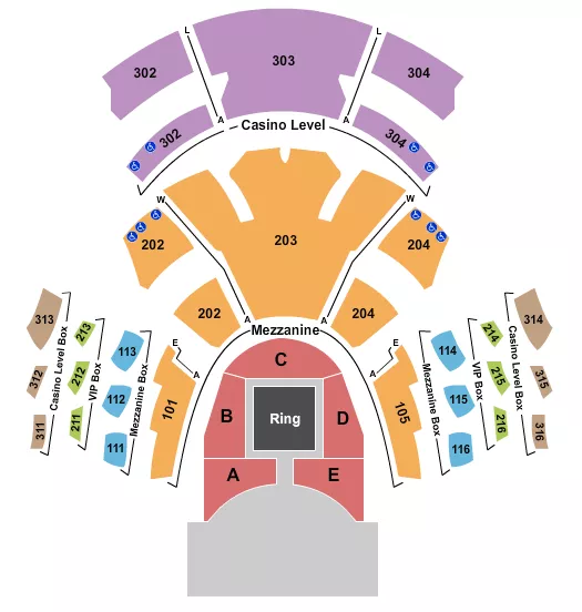 TNA WRESTLING Seating Map Seating Chart