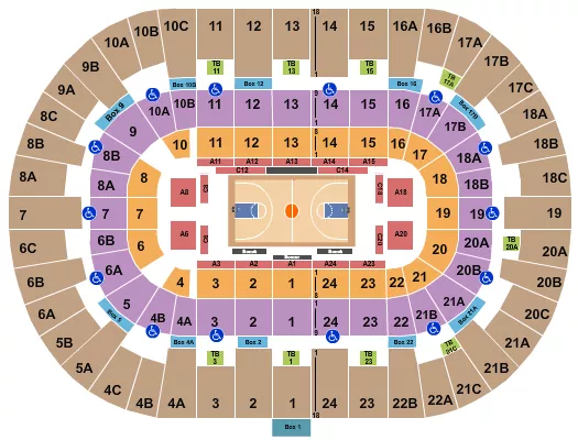 PECHANGA ARENA SAN DIEGO BASKETBALL 2 Seating Map Seating Chart