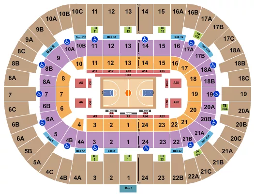 PECHANGA ARENA SAN DIEGO BASKETBALL 1 Seating Map Seating Chart