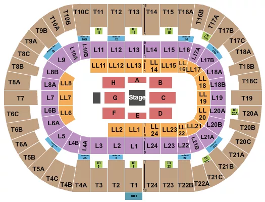 PECHANGA ARENA SAN DIEGO CENTER STAGE 2 Seating Map Seating Chart