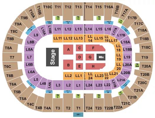PECHANGA ARENA SAN DIEGO ENDSTAGE 11 Seating Map Seating Chart