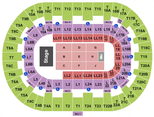 PECHANGA ARENA SAN DIEGO ENDSTAGE 6 Seating Map Seating Chart