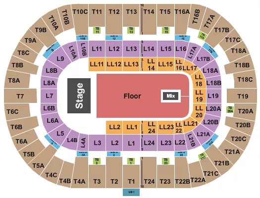 PECHANGA ARENA SAN DIEGO ENDSTAGE GA FLOOR 2 Seating Map Seating Chart