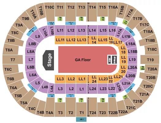 PECHANGA ARENA SAN DIEGO TYLER THE CREATOR Seating Map Seating Chart