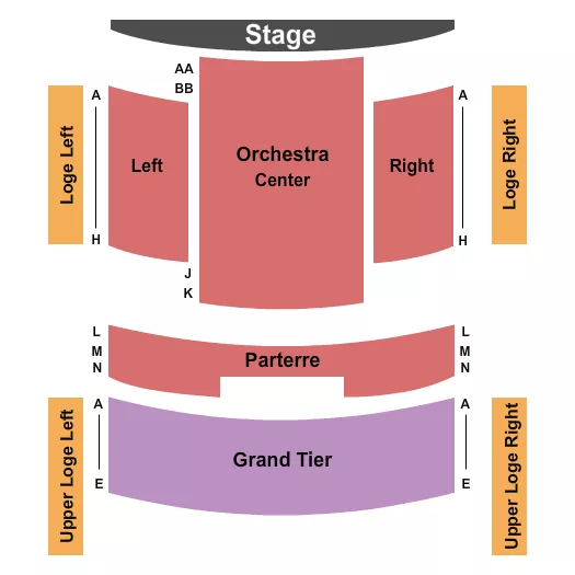 PEEBLES THEATRE CNU FERGUSON CENTER FOR THE ARTS END STAGE Seating Map Seating Chart