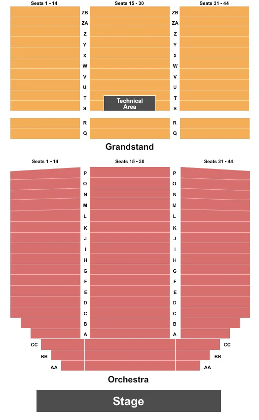 PEND OREILLE PAVILION AT NORTHERN QUEST RESORT CASINO END STAGE Seating Map Seating Chart