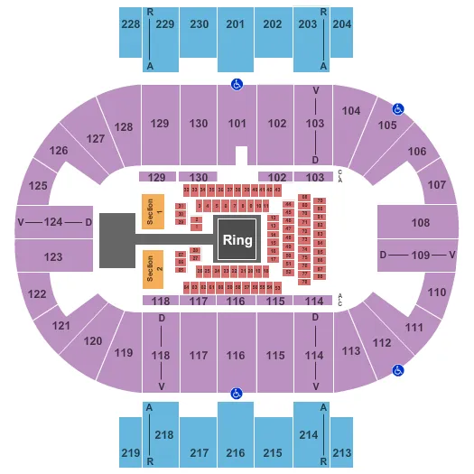 BOXING Seating Map Seating Chart