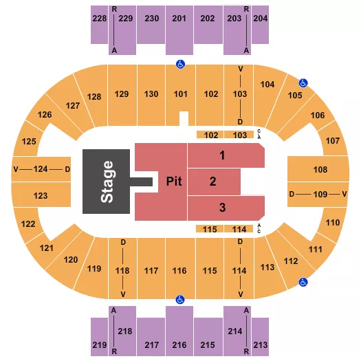BRANTLEY GILBERT Seating Map Seating Chart