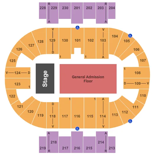 ENDSTAGE GA FLR Seating Map Seating Chart
