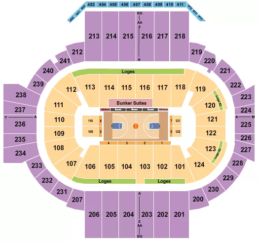 BASKETBALL GLOBETROTTERS Seating Map Seating Chart