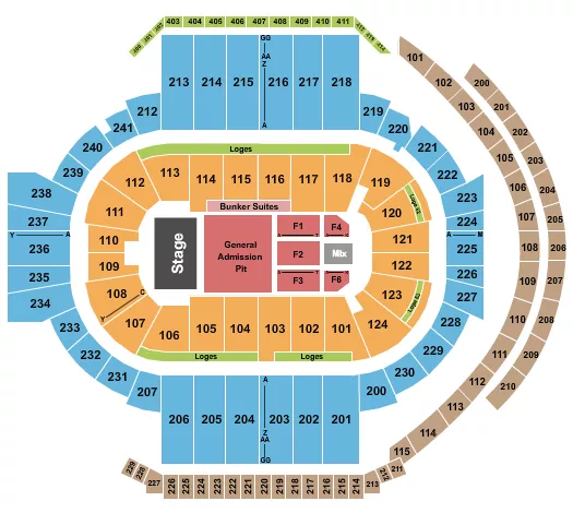ENDSTAGE GA PIT Seating Map Seating Chart