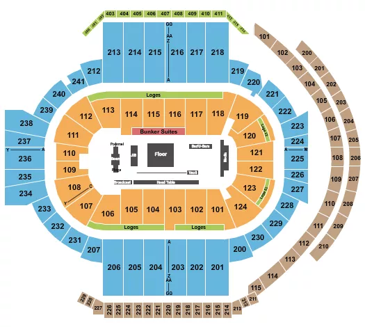 GYMNASTICS Seating Map Seating Chart