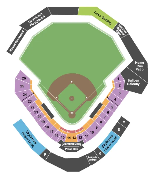 BASEBALL 2020 Seating Map Seating Chart