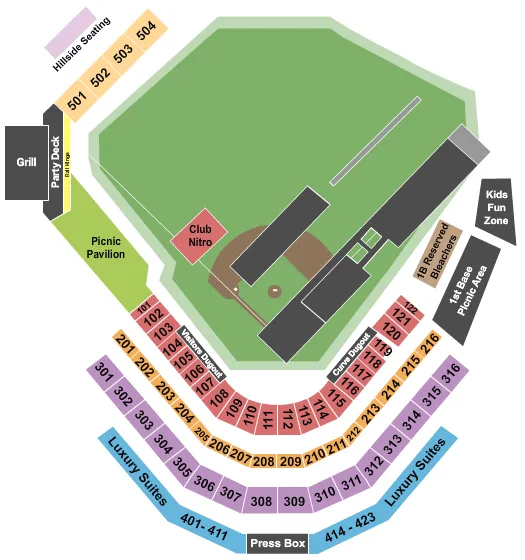 NITRO CIRCUS Seating Map Seating Chart
