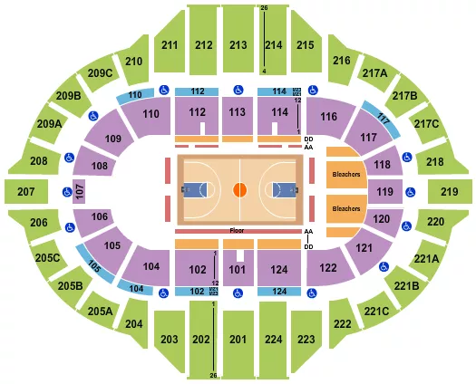 BASKETBALL Seating Map Seating Chart