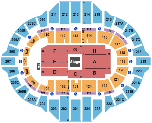 CENTER STAGE 1 Seating Map Seating Chart