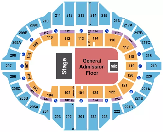 ENDSTAGE GA FLOOR 2021 Seating Map Seating Chart