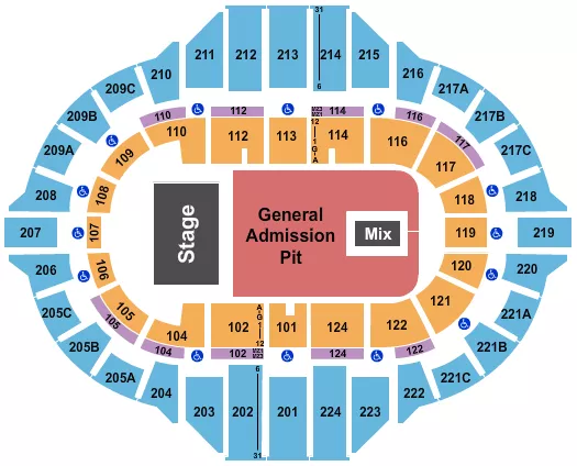 ENDSTAGE GA FLOOR 2 Seating Map Seating Chart
