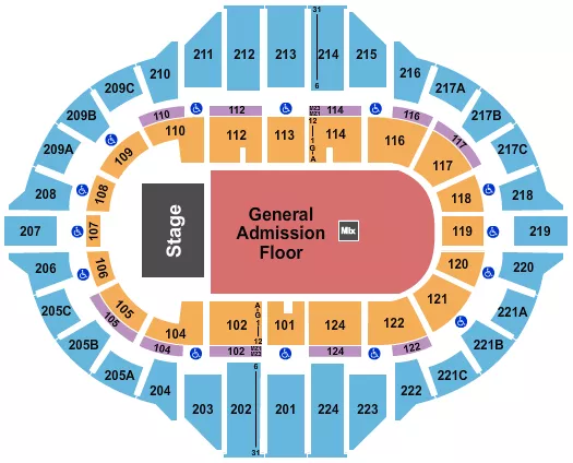 ENDSTAGE GA FLOOR Seating Map Seating Chart