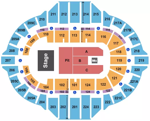 ENDSTAGE PIT Seating Map Seating Chart
