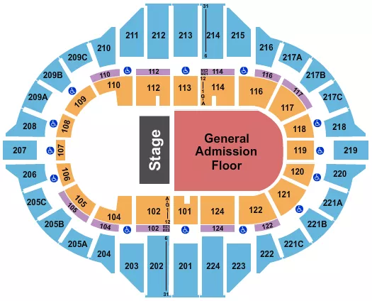 HALF HOUSE GA Seating Map Seating Chart