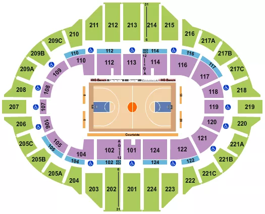BASKETBALL GLOBETROTTERS Seating Map Seating Chart
