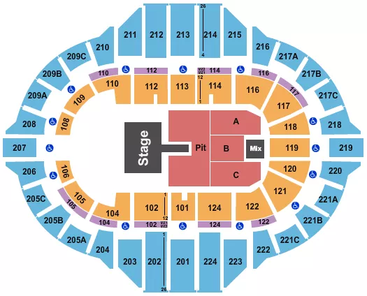 PARKER MCCOLLUM Seating Map Seating Chart