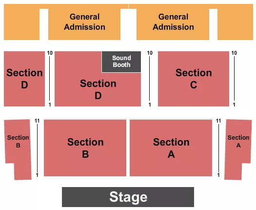 ENDSTAGE A D GA Seating Map Seating Chart