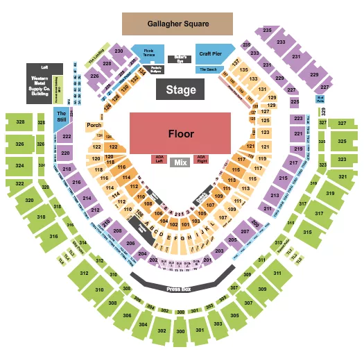 GA FLOOR Seating Map Seating Chart