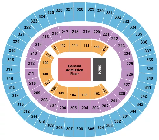 ENDSTAGE GA FLOOR Seating Map Seating Chart