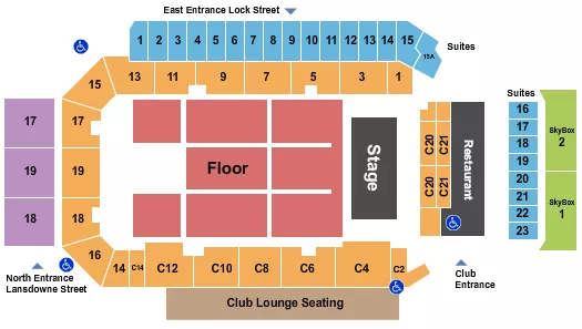 ENDSTAGE FLOOR Seating Map Seating Chart