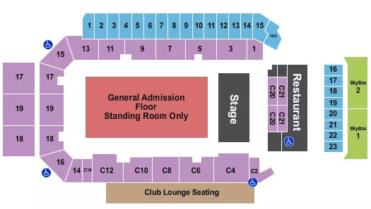 ENDSTAGE GA FLOOR Seating Map Seating Chart