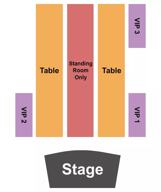 PHIL LONG MUSIC HALL AT BOURBON BROTHERS CO SRO TABLE 2 Seating Map Seating Chart