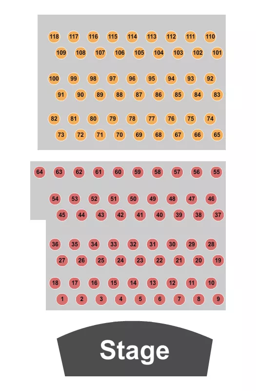 PHIL LONG MUSIC HALL AT BOURBON BROTHERS CO A B Seating Map Seating Chart