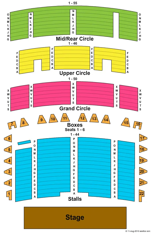 END STAGE Seating Map Seating Chart