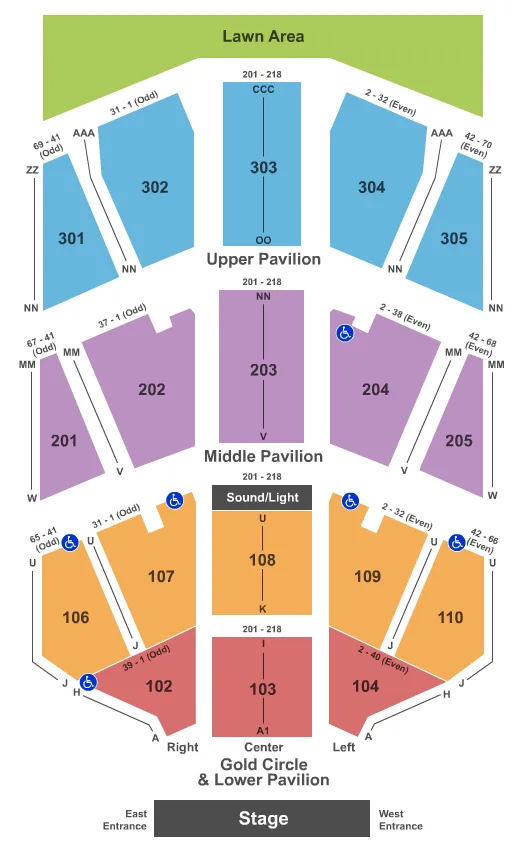 END STAGE Seating Map Seating Chart