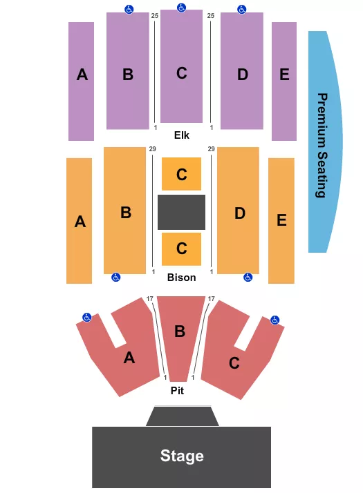 END STAGE Seating Map Seating Chart