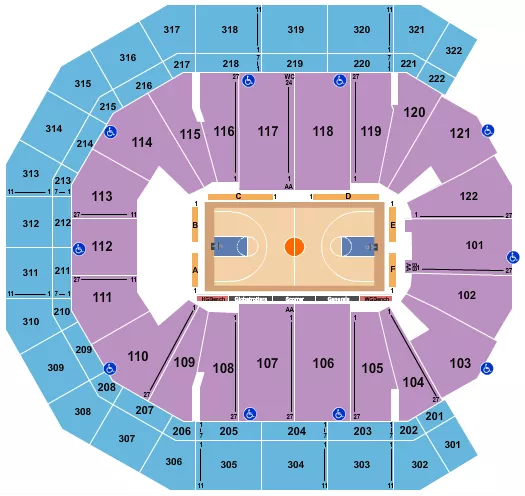 BASKETBALL GLOBETROTTERS Seating Map Seating Chart